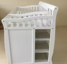 Cuna convertible de madera maciza blanca: altura ajustable, cajón de almacenamiento, certificación EN716/CPC