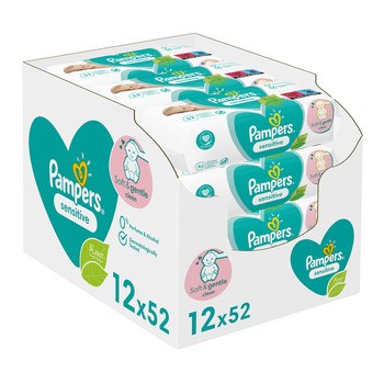 PAMPERS SENSITIVE Chusteczki dla dzieci chusteczki nawilżane op. 12x52szt