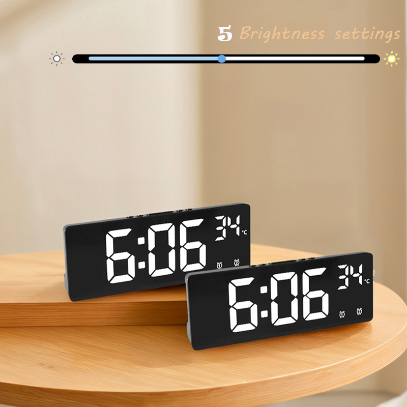 Despertador digital relógio de viagem com temperatura relógio de mesa grande display para quarto escritório cozinha decoração casa
