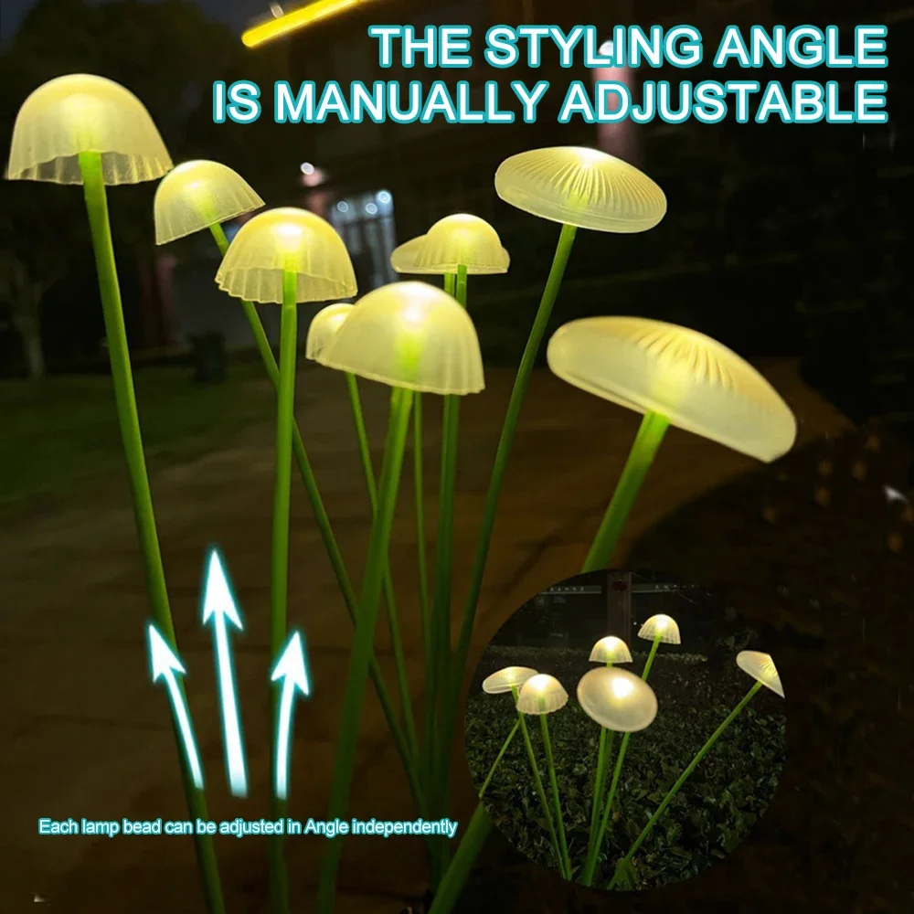1/2/3/4PCS LED Solar Outdoor Quallen Schwankende Lichter Wasserdicht Garten RGB Pilz Rasen Lampe für Terrasse Hof Garten Dekoration