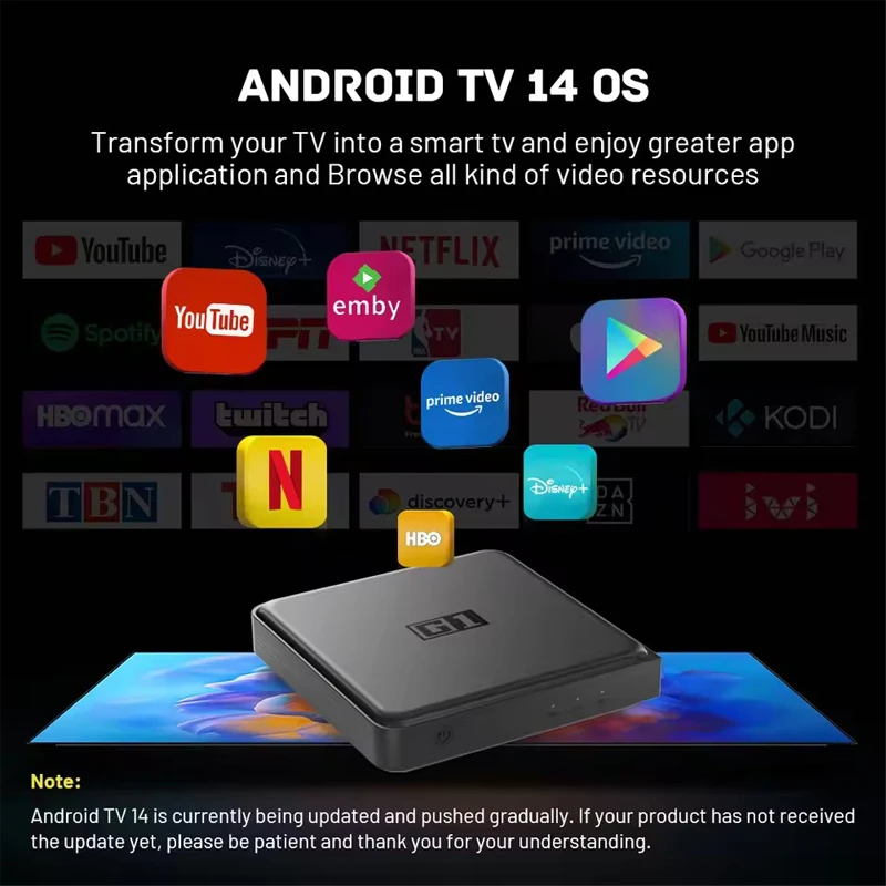 KINHANK-Android TV Box com Netflix, 4K Ultra HD, Certificado do Google, Dolby Vision, HDR10 +, 4G, 32G, WiFi6 Streaming Media Device, G1