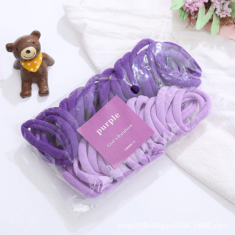 50PCS สีสัน Ealstic ผมเชือกผมหางม้าถือ Scrunchie ยางสําหรับผู้หญิง Basic ไนลอนผมวงยืดหยุ่นไม่มีรอยต่อหญิง