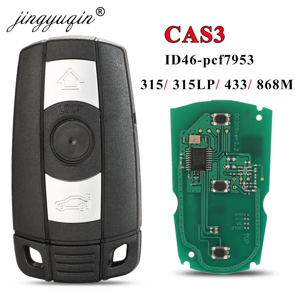 jingyuqin CAS3 CAS3+ Samochodowy zdalny kluczyk 315 /315LP /433/ 868 MHz do BMW E60 E70 E90 1/3/5/7 Series X5 X6 Z4 Transmitter Chip PCF7953