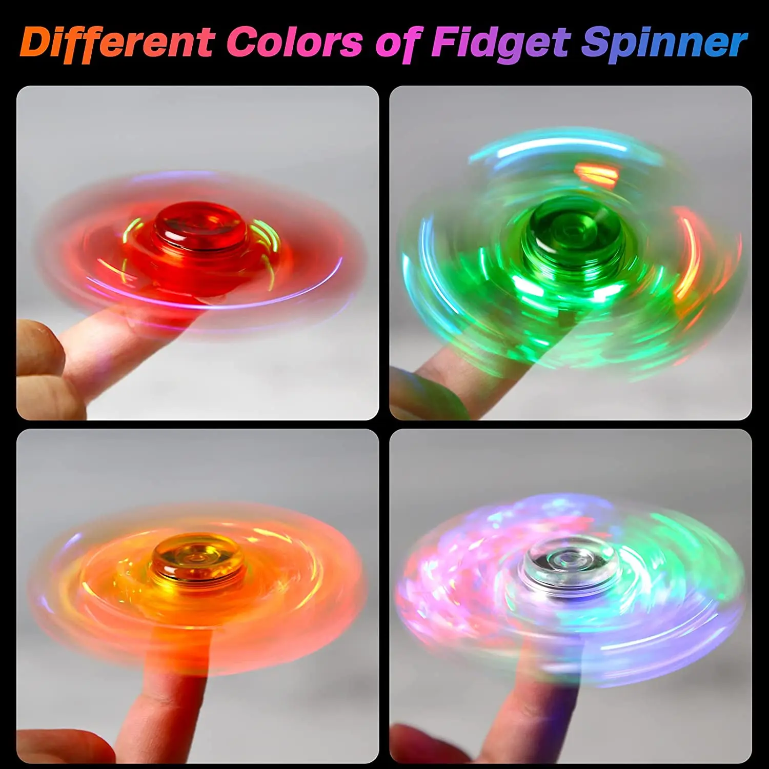 LED Light Up Fidget Spinner Luminous Finger ของเล่น Hand Spinner ลดความเครียดและความวิตกกังวลบรรเทา Party Favors สําหรับเด็กผู้ใหญ่