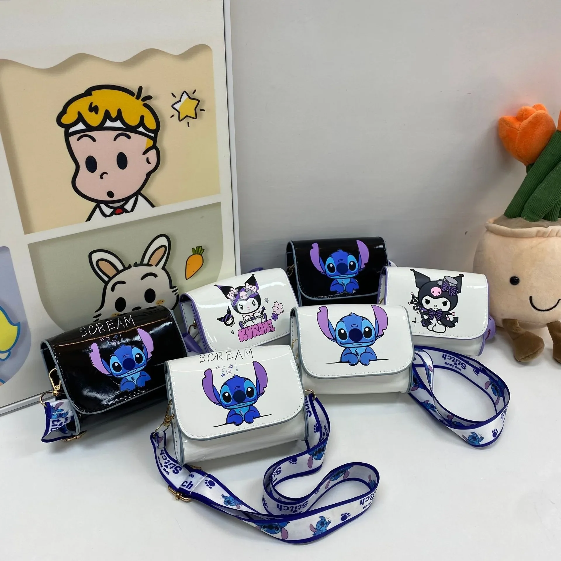 Anime Leuke Kuromi Stitch Crossbody Tassen Meisjes Vrouwen Luxe Merk Tas Hoge Kwaliteit mini Designer Tassen Geschenken