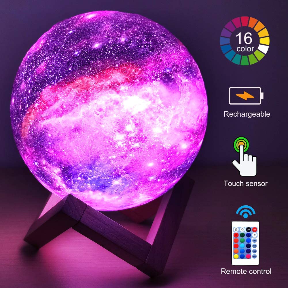 Z20 3D Druck Mond Lampe Galaxy Mond Licht Kinder Nachtlicht 16 Farbwechsel Touch Fernbedienung Galaxy Licht Dropshipping Link