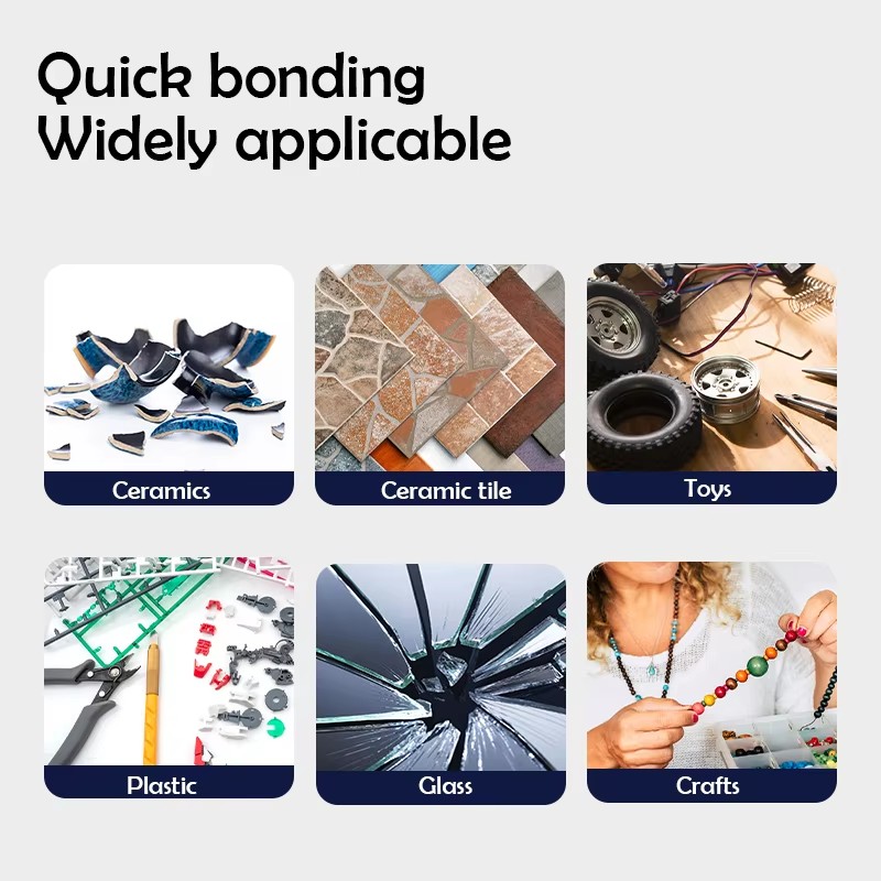 Deli – adhésif 502, Version améliorée, Cyanoacrylate, séchage rapide, cuir instantané, caoutchouc, bois, métal, liaison forte, Super colle, 1 à 3 pièces