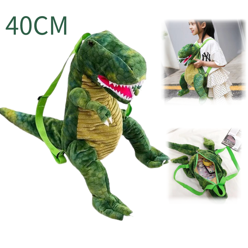 Crianças dos desenhos animados dinossauro boneca de pelúcia mochila, brinquedo de pelúcia engraçado tiranossauro rex/triceratops crianças mochila