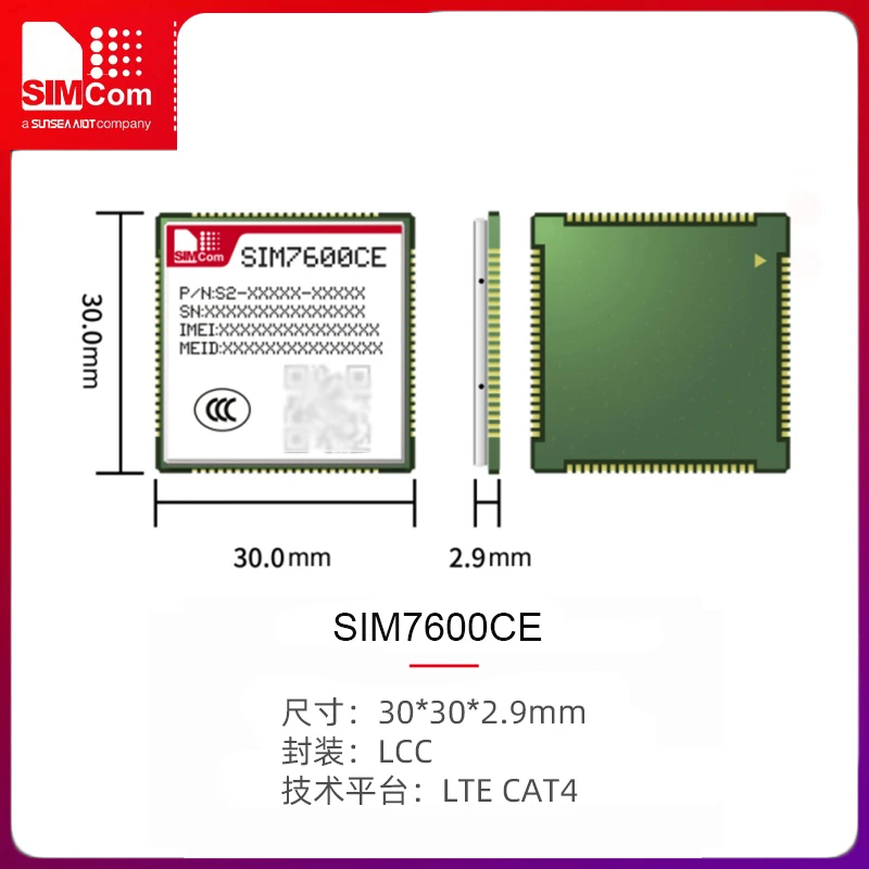 Simcom 4G completo Netcom módulo de comunicação sem fio de 5 modos SIM7600CE-T com posicionamento GPS PCM