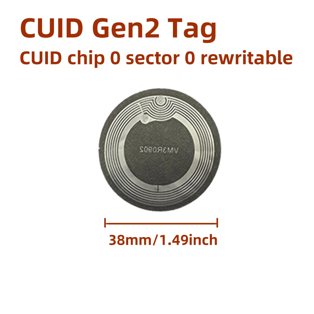 CUID Gen2 Electronic tag 13.56mhz Changeable S50 1K RFID  Wet Inlay Sector 0 Block 0 UID Rewritable cuid Anti metal Stickers