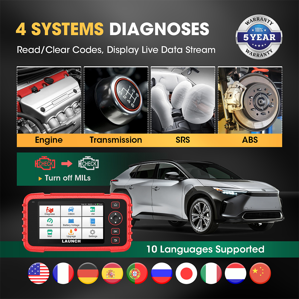 LAUNCH CRP129X Diagnosetools Automotive OBDII Scanner OBD2 Scan Tools Vier Systeme Diagnose obd2 Codeleser