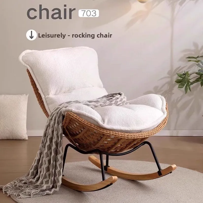 Outdoor Rattan, Recliner, Rocking Chair, Balcony, Outdoor, Courtyard, Leisure, Chair, Lazy, Sofa, Living Room, Sleepable
