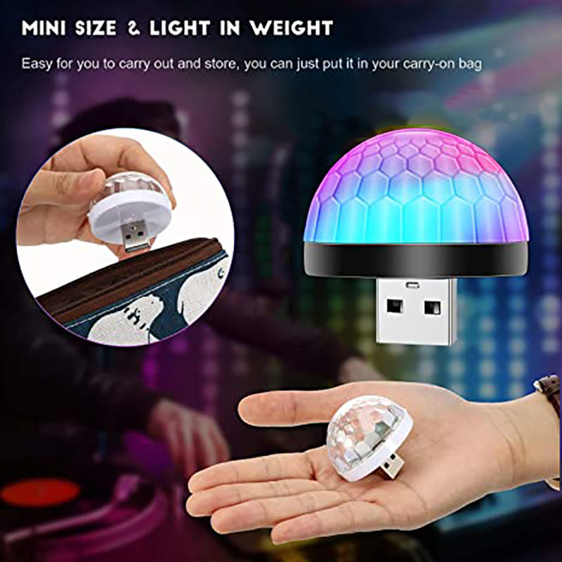 Luces LED USB para fiesta, Sensor de música, Mini discoteca, DJ, efecto de iluminación de escenario, lámpara de bola mágica de cristal para fiesta en casa, Karaoke