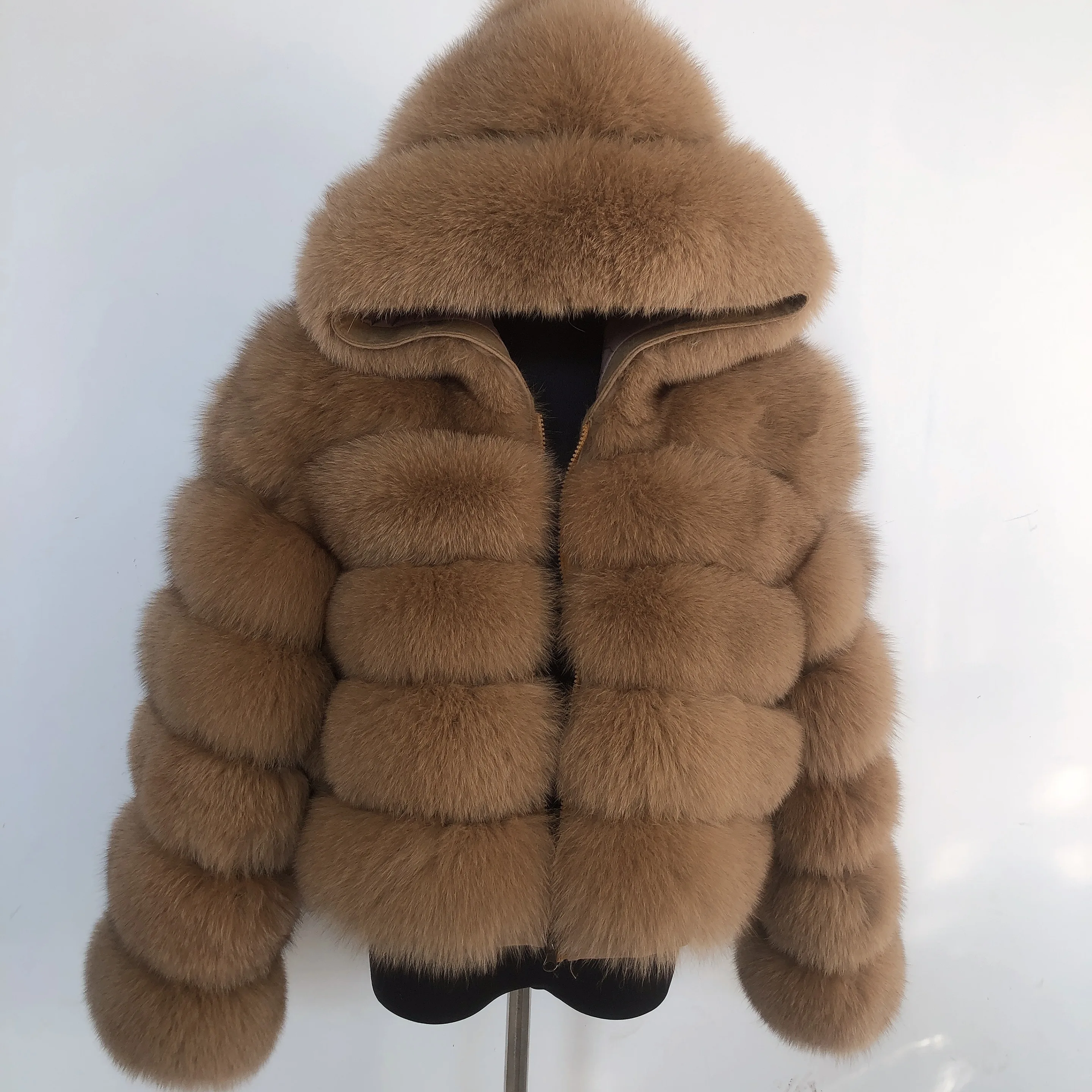 2023 casaco de pele real com capuz feminino inverno quente moda natural pele de raposa real mais jaqueta com capuz de alta qualidade casaco de guaxinim fofo