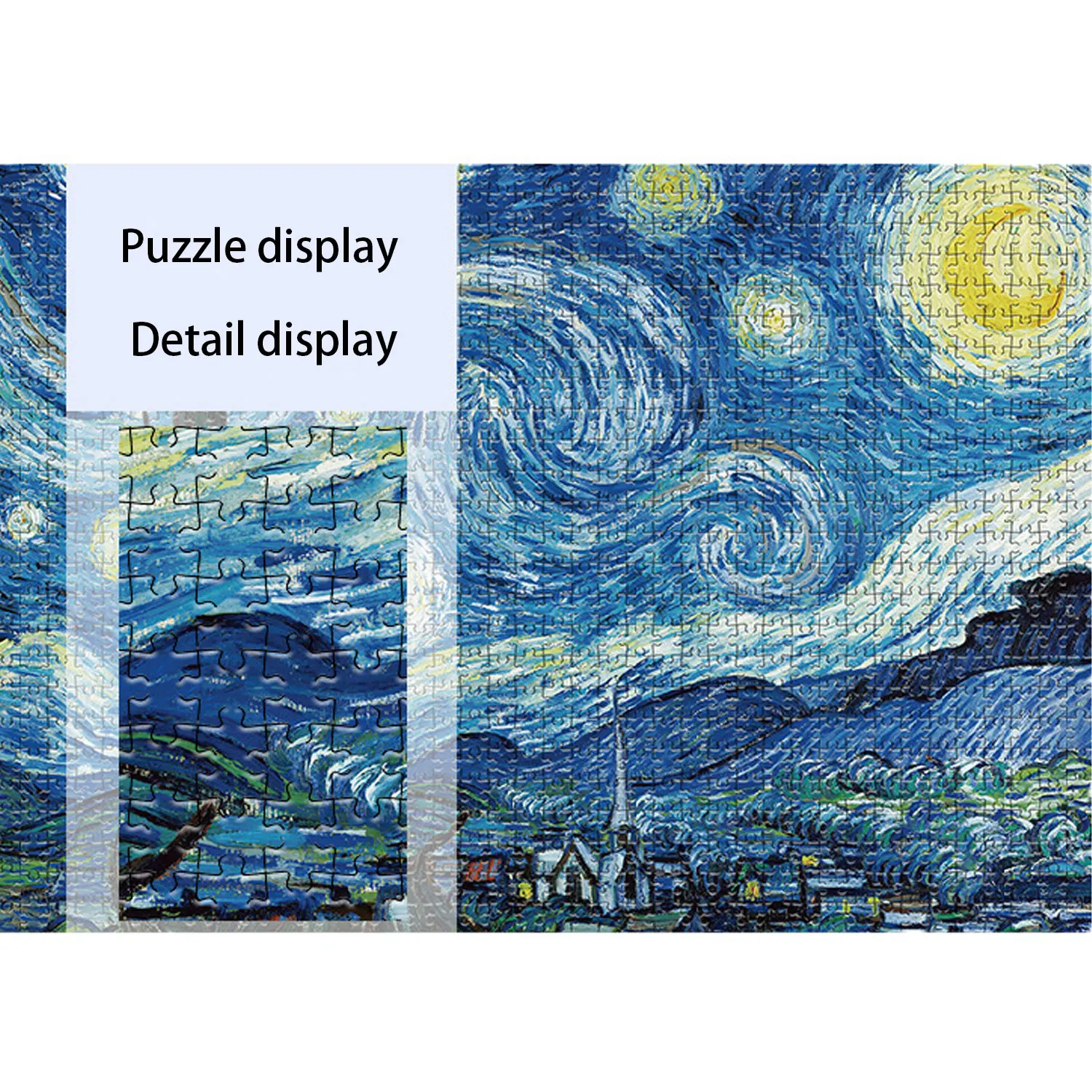 1 ชุด 1000 ชิ้น Starry Night ปริศนา, Decompression และการศึกษาการเรียนรู้ของเล่น, ของขวัญที่ดีที่สุดสําหรับผู้ใหญ่งานศิลปะและเกมครอบครัว