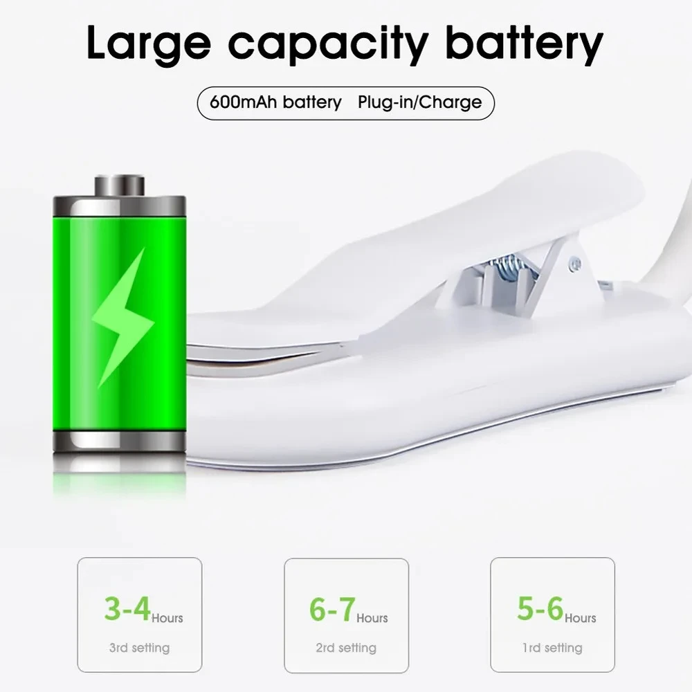Lampka do czytania z 7 diodami LED, ładowana przez USB, 3-stopniowa lampka do czytania z ciepłym, chłodnym światłem białym, przenośna, elastyczna, łatwa do mocowania lampka nocna do czytania