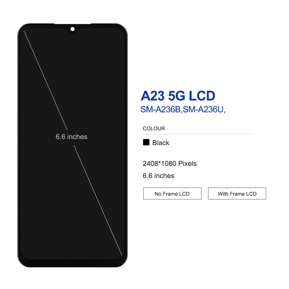 6.6 "สําหรับ Samsung A23 5G A236 จอแสดงผล LCD Touch Screen Digitizer ASSEMBLY สําหรับ Samsung A236B A236U A236U1 LCD