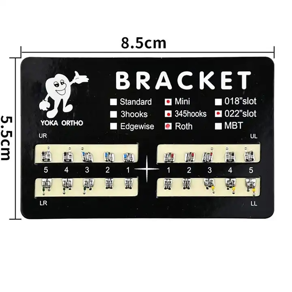 PIORPOY ทันตกรรมวงเล็บจัดฟันรั้ง 20 ชิ้นโลหะ Monoblock Mini Roth MBT 022 345 ตะขอสําหรับฟันทันตกรรมวัสดุ
