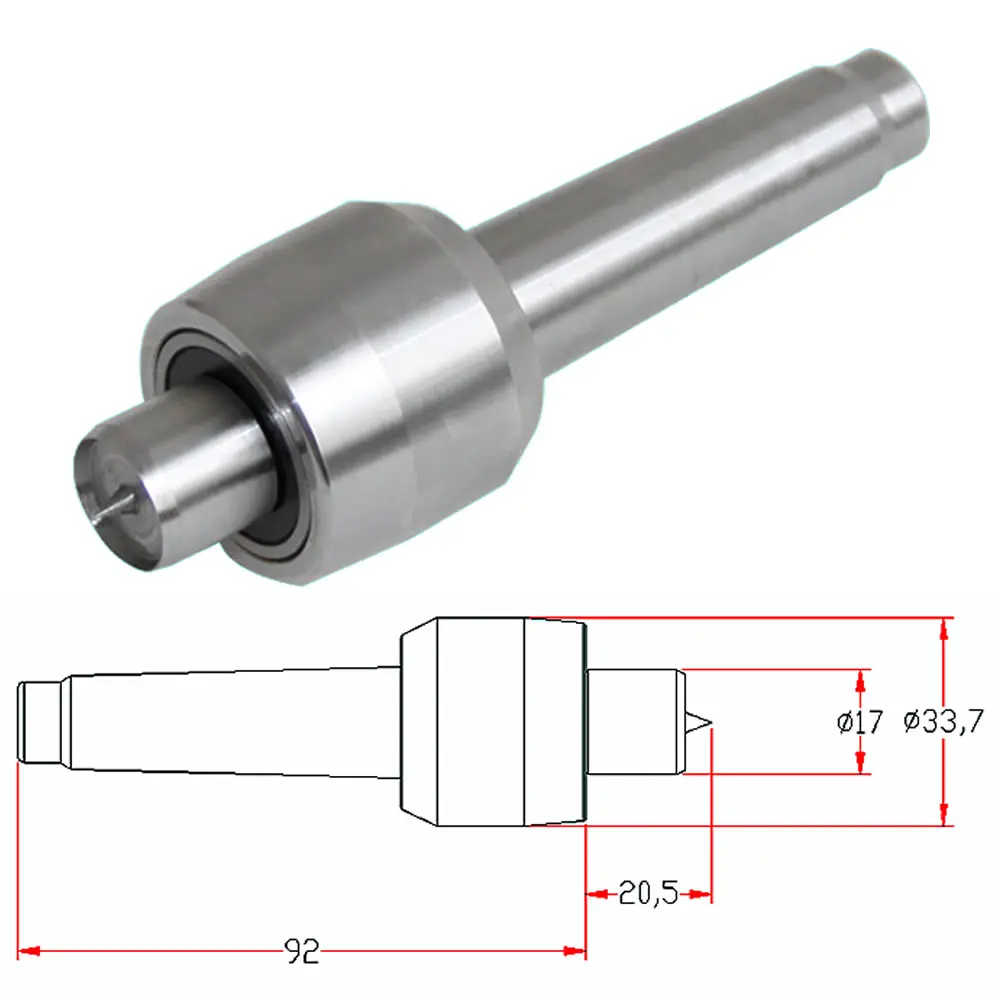 CNC Rotary Axis Tailstock Cutter Lathe Tool Light Duty Live Center MT2 Morse Taper for Metal Wood Lathe Turning Engraver Machine
