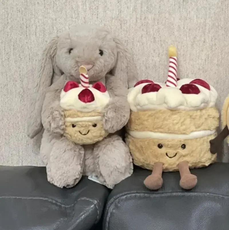 Желе и кошка, застенчивый кролик Бонни, кукла для торта на день рождения, милый успокаивающий компаньон, плюшевая кукла, успокаивающая игрушка, праздничный подарок