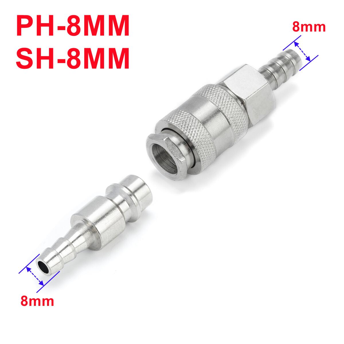 1 Juego de conector de montagem neumático europeu de la UE, acoplador rápido para manguera de compressor de aire, SH PH 6/8/10mm