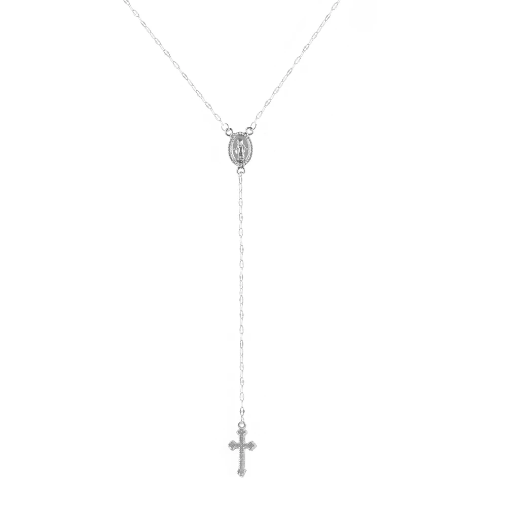 SUMENG 2022 Mới Thời Trang Vintage Thiên Chúa Giáo Chéo Bohemia Tôn Giáo Hoa Hồng Dây Chuyền Nữ Trang Sức Charm Quà Tặng