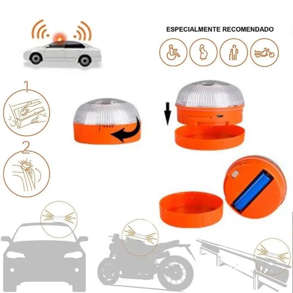 Rechargeable V16 Explosion Flashing Light LED Emergency Help Flash Light Magnetic Induction Strobe Flashing Warning Light