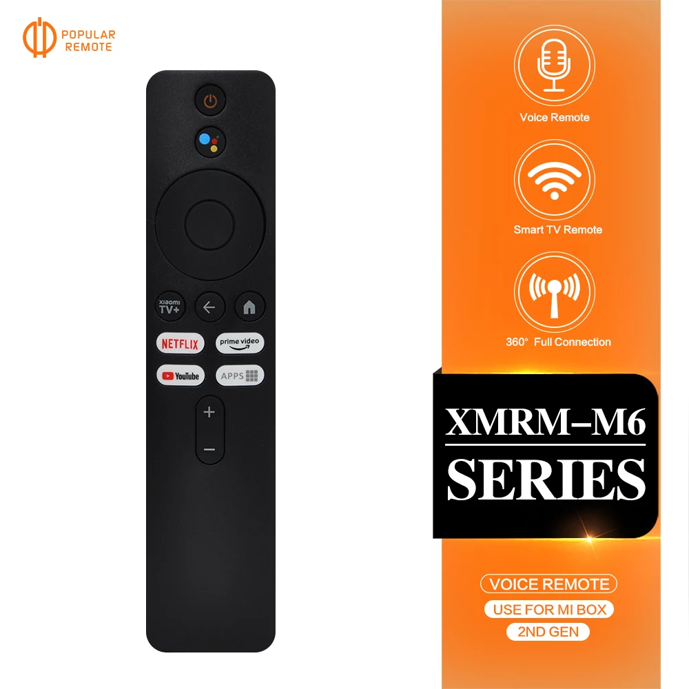 XMRM-M6 Control remoto por voz para Xiaomi mi 2.a generación Box aplicable a TV Box S (2a generación) Reproductor multimedia de transmisión 4K Ultra HD