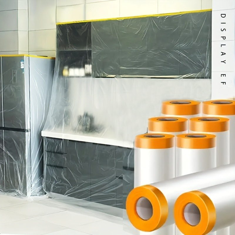 Película de proteção à prova de poeira para móveis, 12m, autoadesiva, plástico, filme de mascaramento, reparo de beleza de carro, decoração de parede, capa de pintura