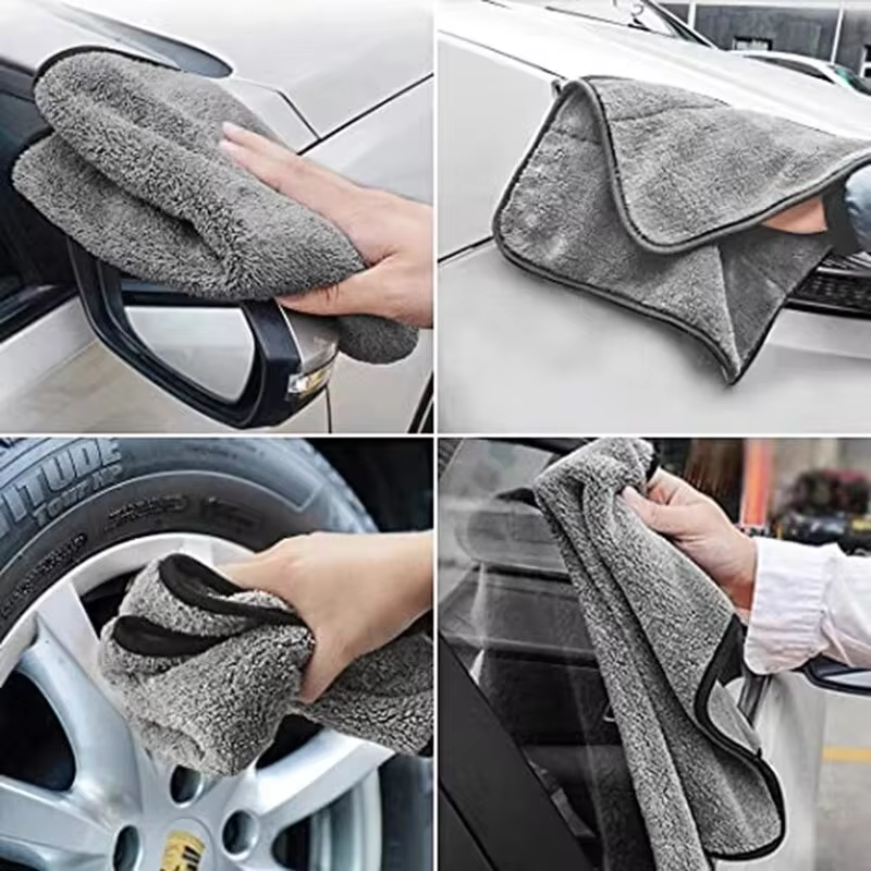 Toalha de microfibra para lavagem de carro, 100x40cm, secagem rápida, limpeza automática, pano extra macio, alta absorção de água para acessórios de lavagem de carro