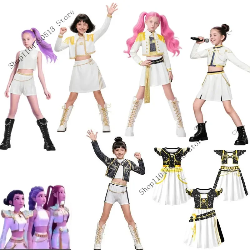 Nowy anime KPOP demon hunter Rumi Zoey Mira zestaw kostiumów dla dzieci cosplay dziewczęcy kostium na Halloween występ