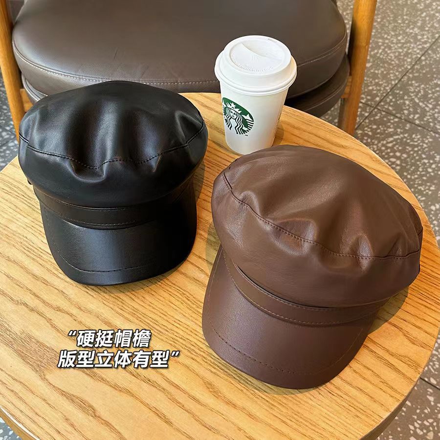 Chapeau octogonal noir rétro britannique, casquette de canard d'automne et d'hiver pour femmes, chapeau de journal japonais décontracté et polyvalent, tendance