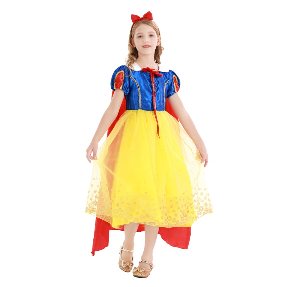 Schneewittchen Kleid Puffärmel Prinzessin Kleid für Mädchen Halloween Kostüm Kind Weihnachten Kleidung Geburtstagsgeschenk Fantasia Infantil