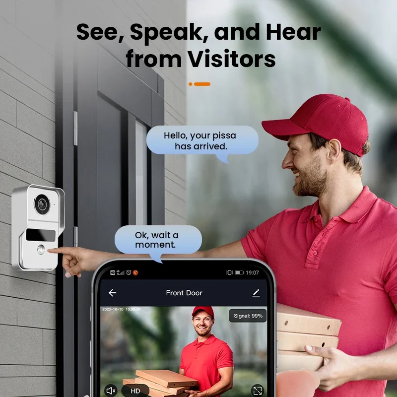 TUYA Smart 1080P 7 Polegadas 10 Color Touch Screen Wifi Sistema de Vídeo Porteiro Campainha Monitor Não é um Conjunto