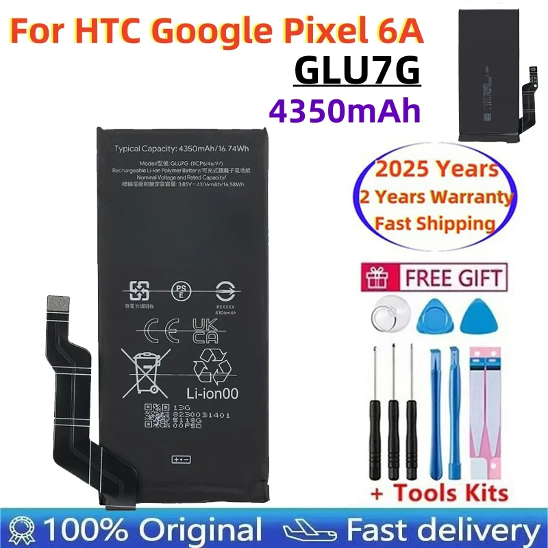 100% New GLU7G Replacement Battery For HTC Google Pixel 6A Phone Battery 4350mAh Fast Shipping + Free Tools
