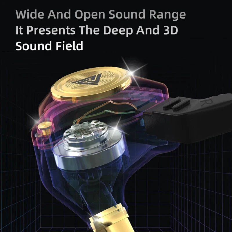 Original QKZ AK3 FiLe HiFi Kopfhörer 3,5 mm kabelgebundene Kopfhörer mit Mikrofon Bass Stereo Ohrhörer Musik Sport Headset für Smartphone