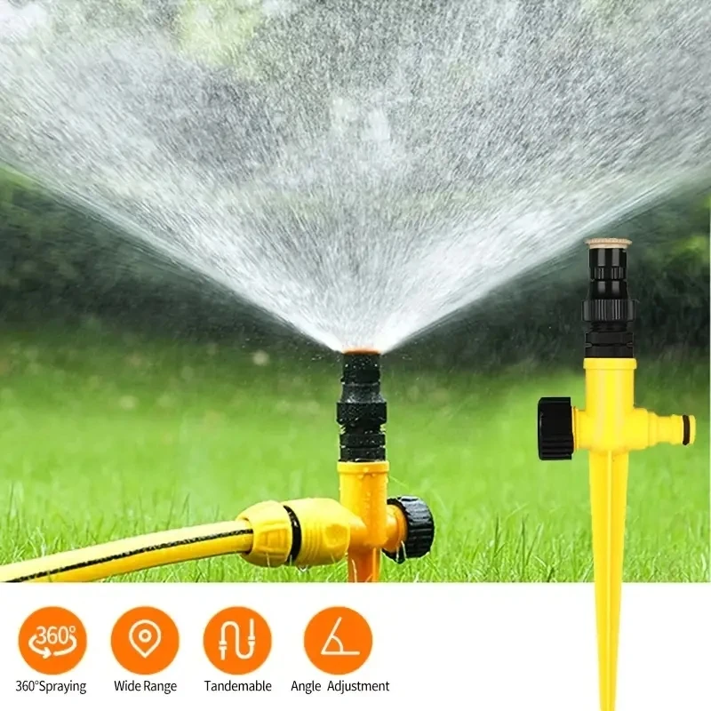 360 °   Irrigatore da giardino automatico con rotazione: perfetto per prati, aziende agricole e serre!