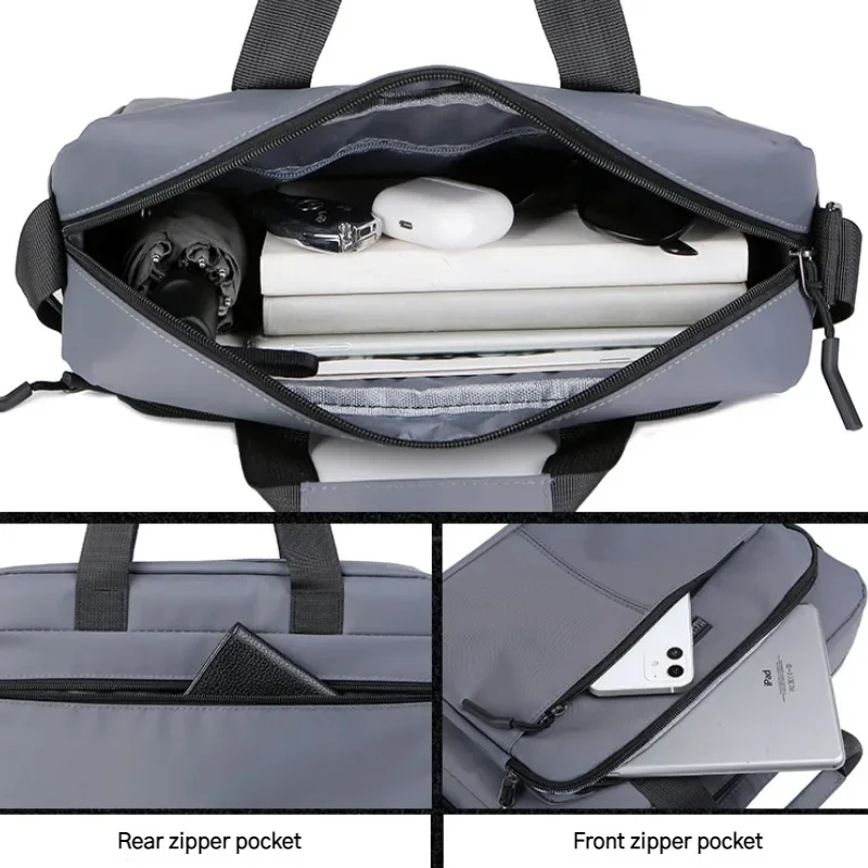 New Men's Large-capacity Horizontal Shoulder Bag Messenger Bag Briefcase Multifunctional Simple A4 Book Handbag Business Bag 가방