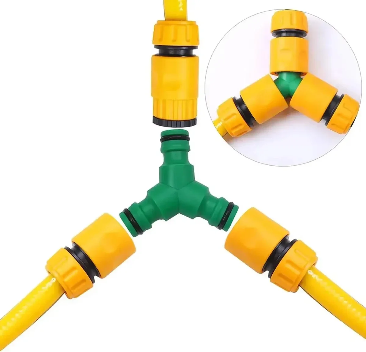 6-teiliges Garten-Schnellschlauchanschluss-Set mit 1/2-Zoll-Ende, doppelter männlicher Schlauchkupplung, Verbindungsadapter, Verlängerungsset für Schlauchrohr