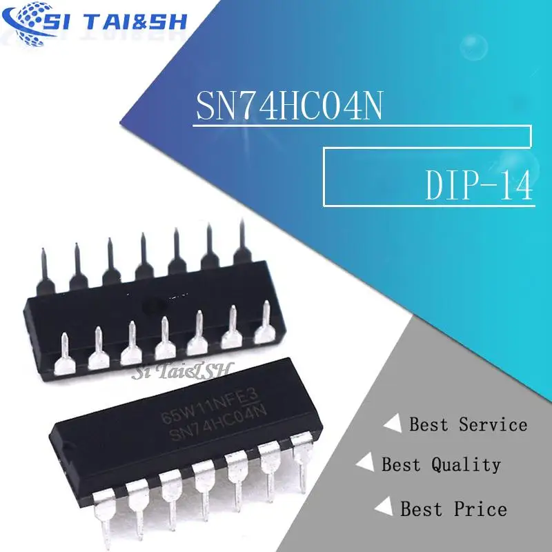 10 Uds SN74HC04N SN74HC04 DIP 74HC04N funda protectora de plástico negro para DIP-14 74HC04 nuevo y original