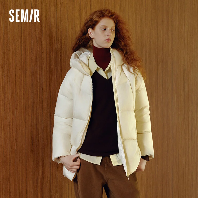 Semir jaqueta feminina inverno comprimento médio 90% para baixo preenchimento grosso três-resistente tartaruga volta raglan 2025 novo outerwear feminino wear