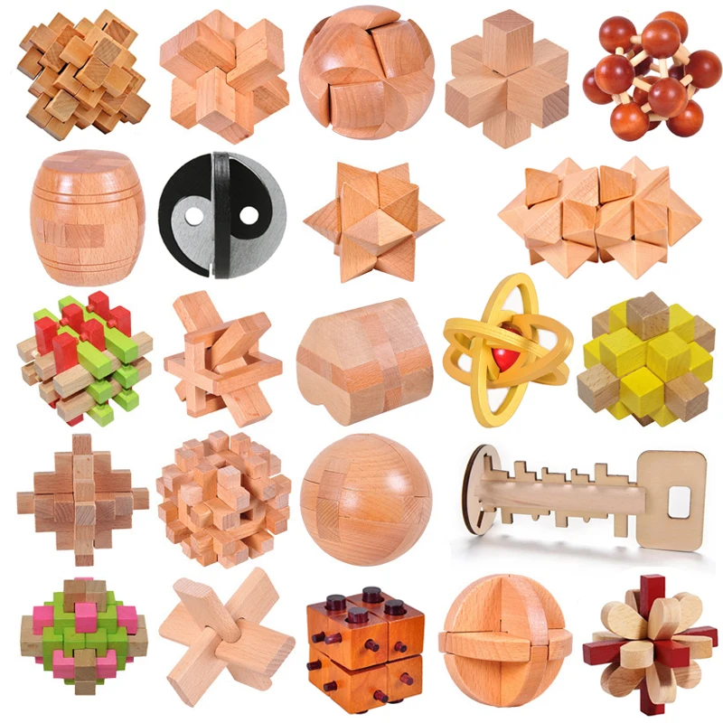 Luban Lock De madera, juego De enclavamiento, rompecabezas, rompecabezas Inteligencia, rompecabezas 3D De Madera, juguetes educativos Montessori