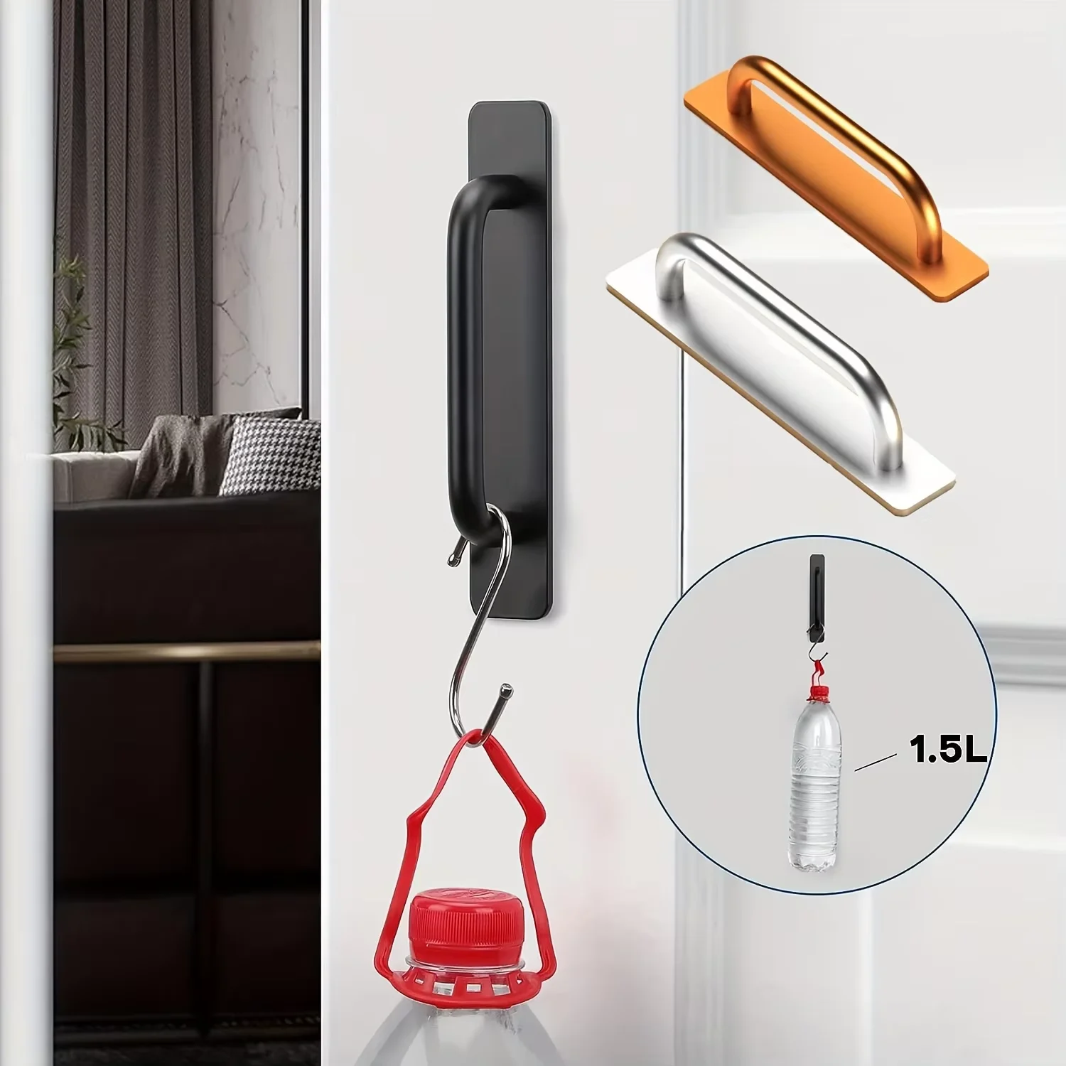 Zelfklevende instant kastladegrepen trekt - 5,8 inch roestvrijstalen zelfklevende deurgrepen, geen borenontwerp