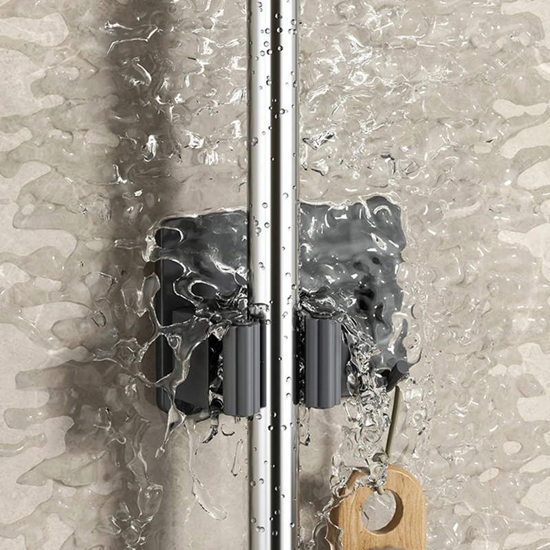 1-3PCS Edelstahl Haushalt Lagerung Rack Badezimmer Nagel-freies Haken Wand-montiert Mopp Lagerung Rack wasserdichte Besen Rack