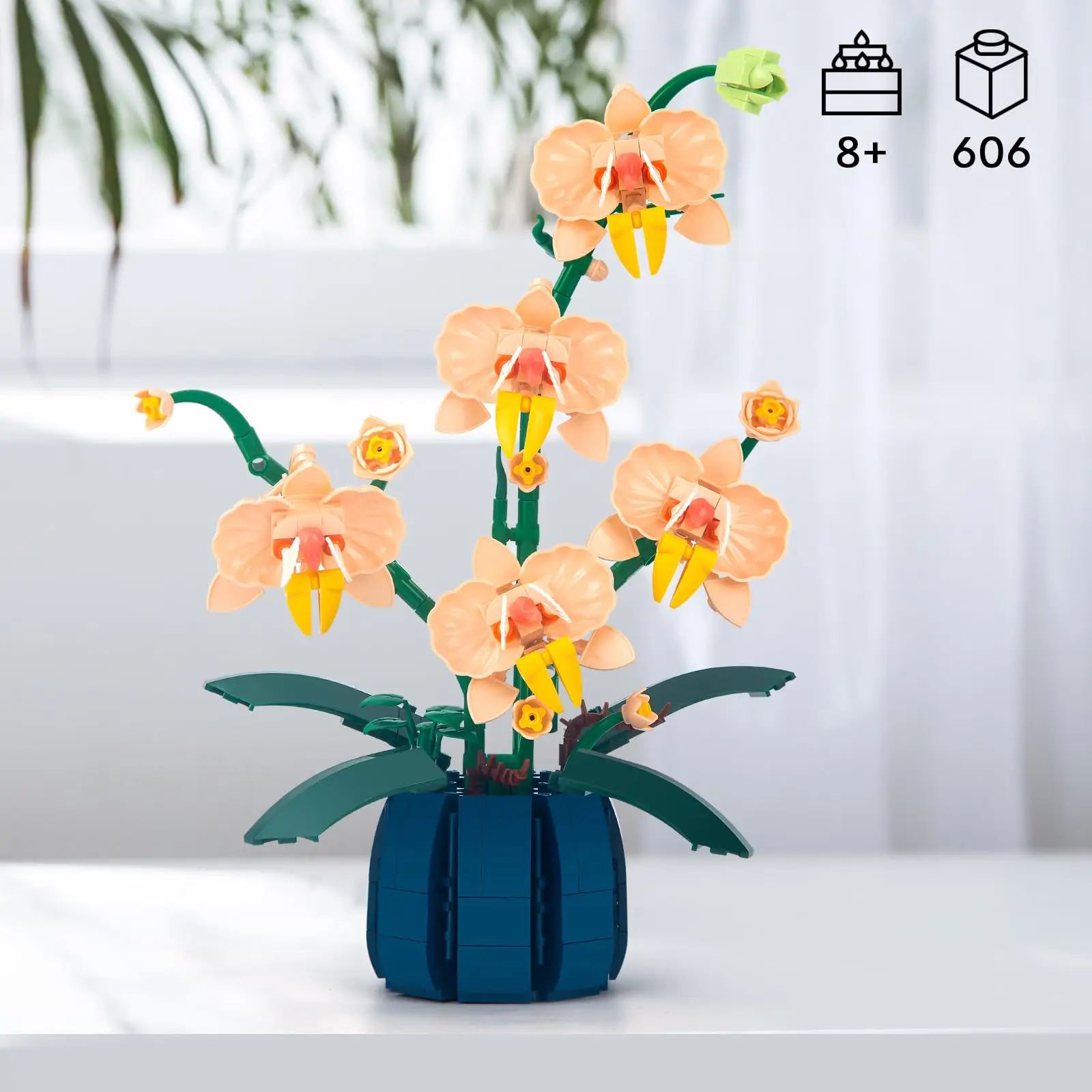 Zestaw do budowania kwiatów orchidei, kolekcja roślin botanicznych Bonsai, dekoracje do domowego biura, klocki dla dorosłych dzieci w wieku 6+, 616 szt.