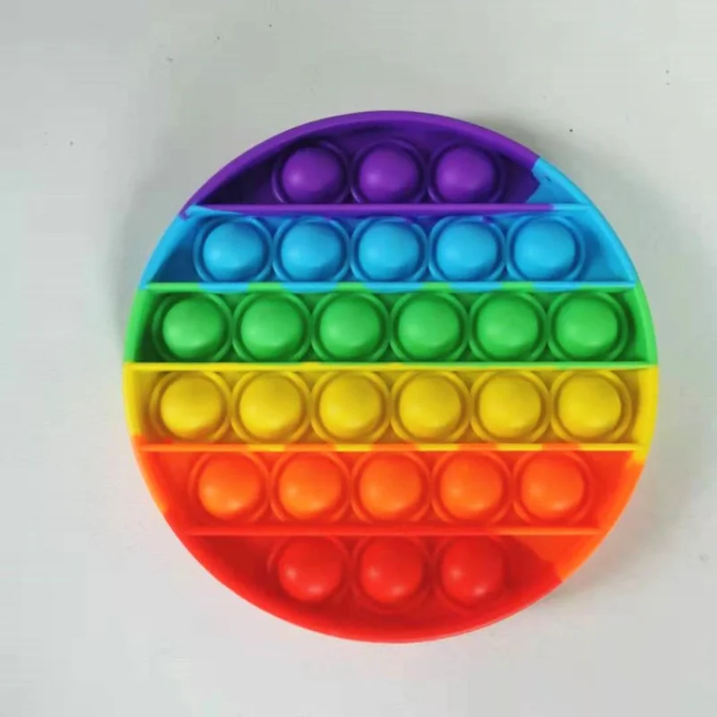 Rainbow Fidget Reliver ความเครียดของเล่น Push Bubble Antistress ของเล่นเด็กผู้ใหญ่ง่าย Dimple ของเล่นบรรเทาออทิสติกเด็กเกมของขวัญ