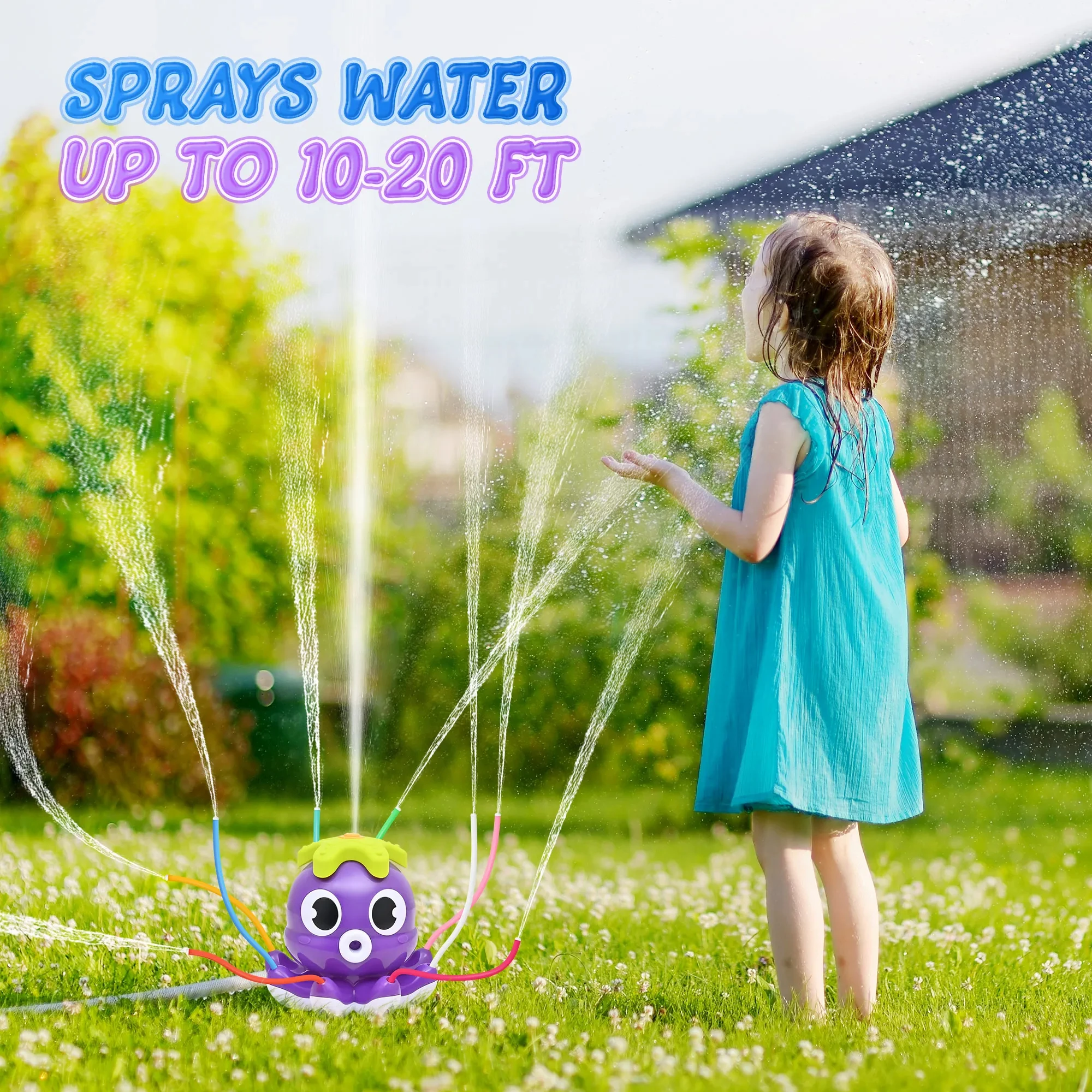 Aspersor rotador giratorio, juegos al aire libre para niños, jardín, pulpo, juguete de agua de verano, patio trasero, dibujos animados, salpicaduras, juguetes de baño para bebé, regalo