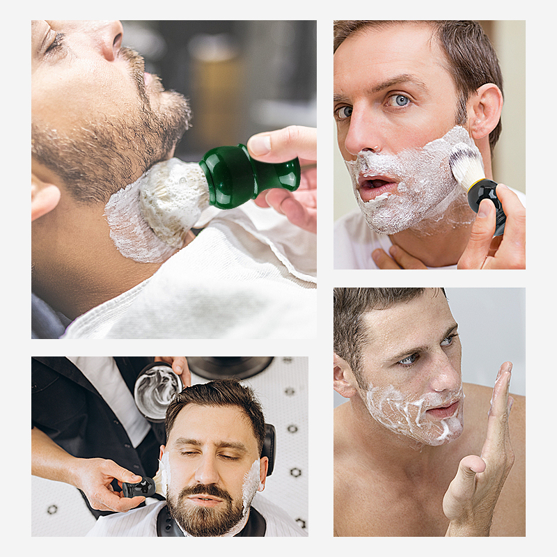 Professional Men 3in1 Shaving Brush Set Beard Styling Cleaning Brush With Stand Foaming Soap Bowl Grooming Moustache Care Tools