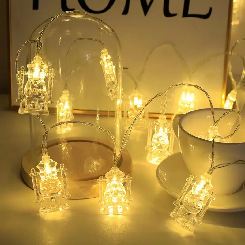 1.5M 10LED Moon Star Ramadan String ไฟ Eid Mubarak ไฟตกแต่งแบตเตอรี่ดําเนินการรอมฎอนตกแต่งมุสลิม LED ไฟ Fairy