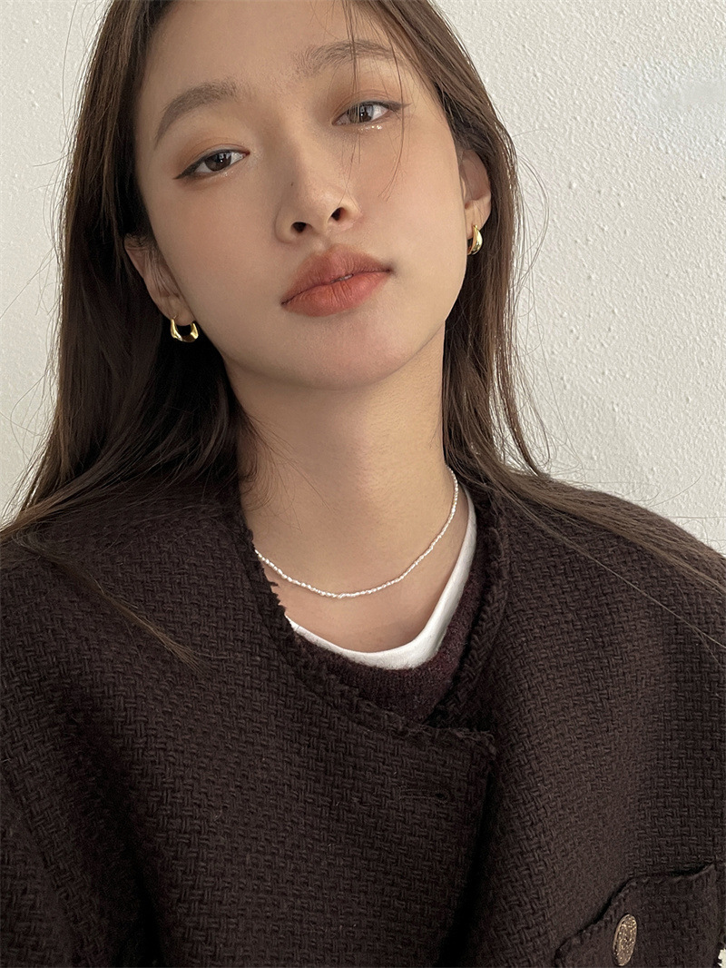 Pendientes de plata de ley 925 para mujer, aro para la oreja, joyería de moda versátil para chica dulce, accesorios para regalos de Año Nuevo